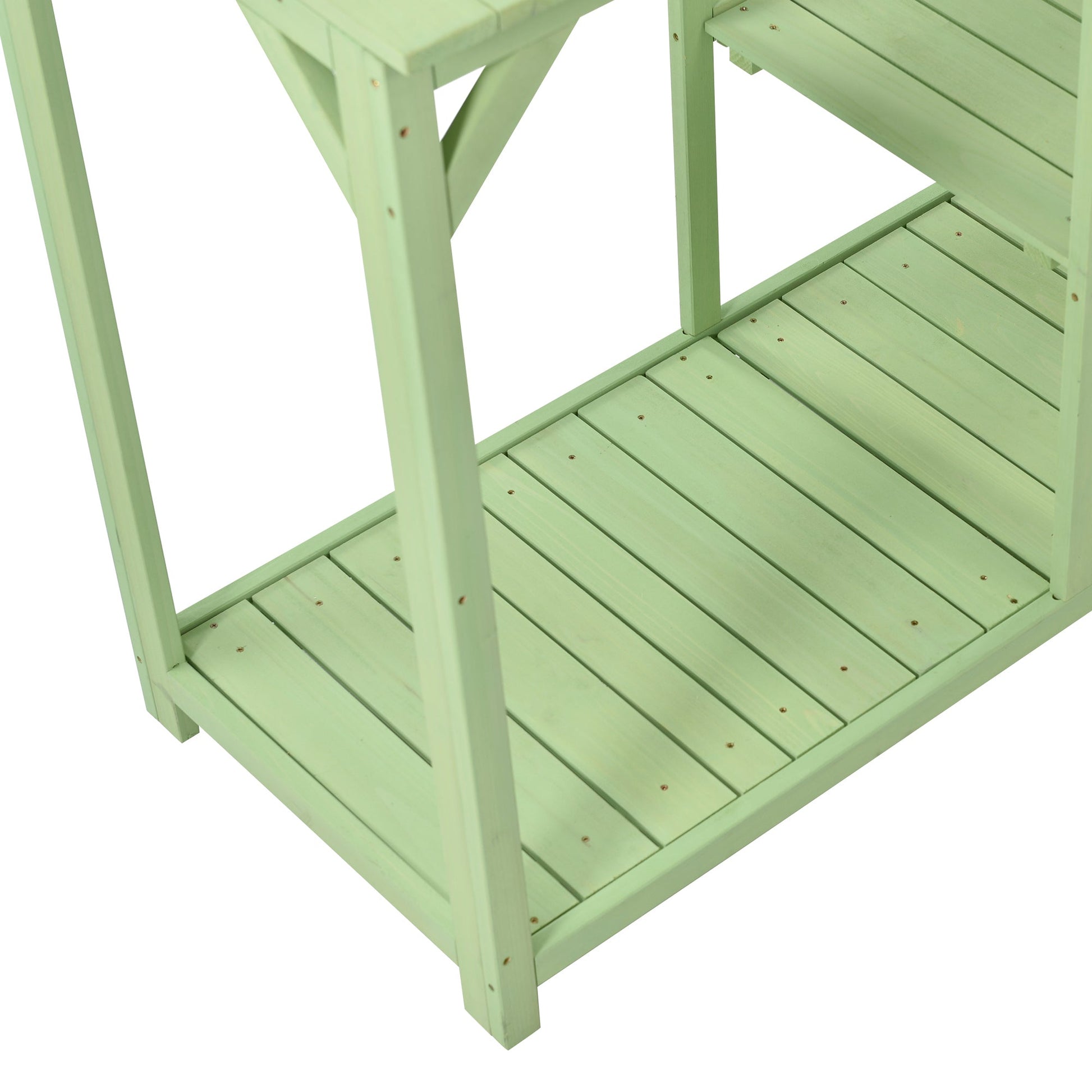 TOPMAX 64.6" Large Outdoor Potting Bench (Green)-12