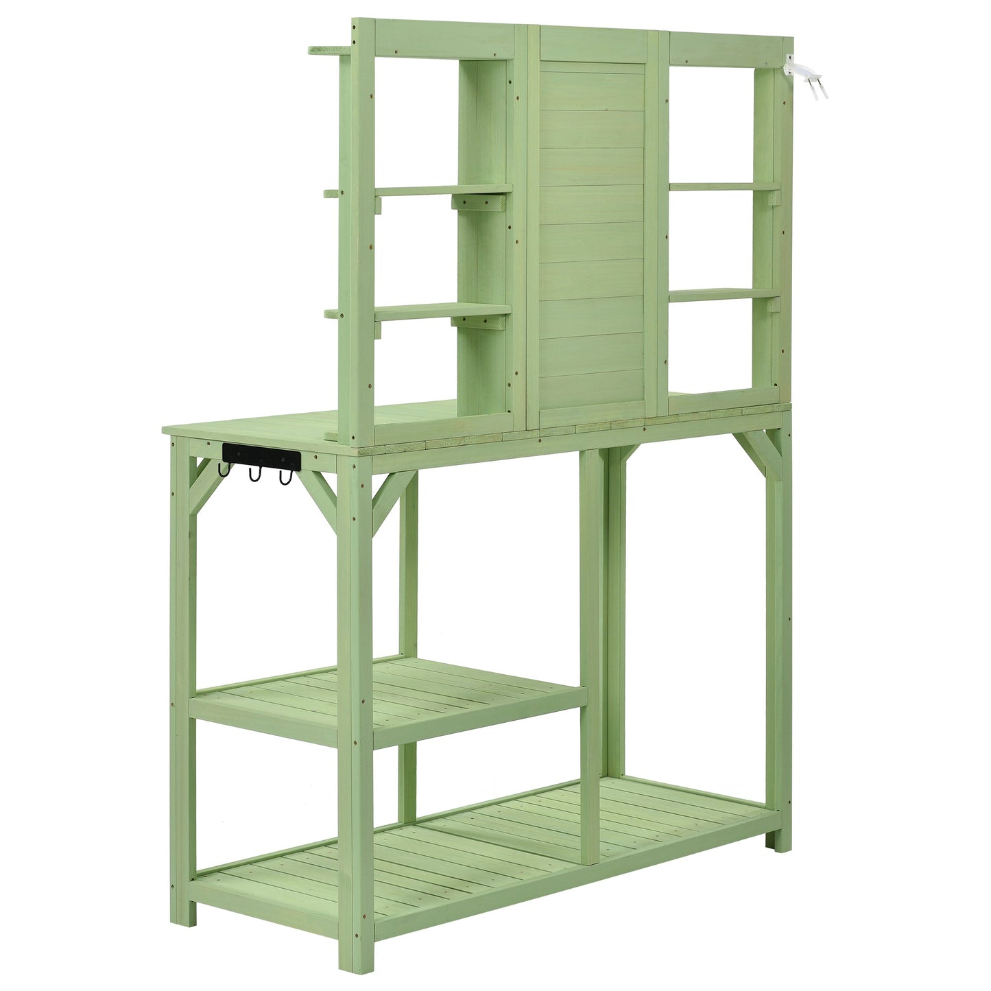 TOPMAX 64.6" Large Outdoor Potting Bench (Green)-9