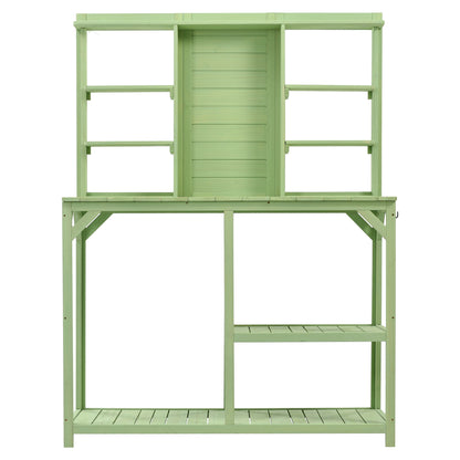 TOPMAX 64.6" Large Outdoor Potting Bench (Green)-7