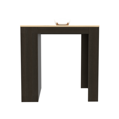 Kitchen Counter Dining Table Toledo, Three Side Shelves, Black Wengue / Pine Finish-5