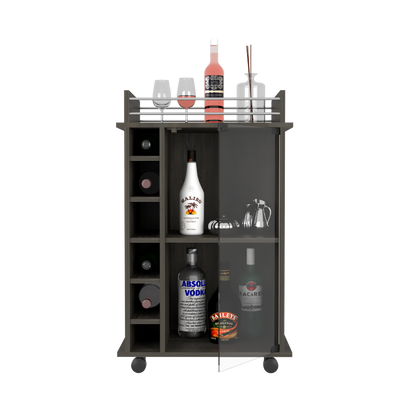 Bar Cart Baltimore, Six Wine Cubbies, Carbon Espresso Finish-1