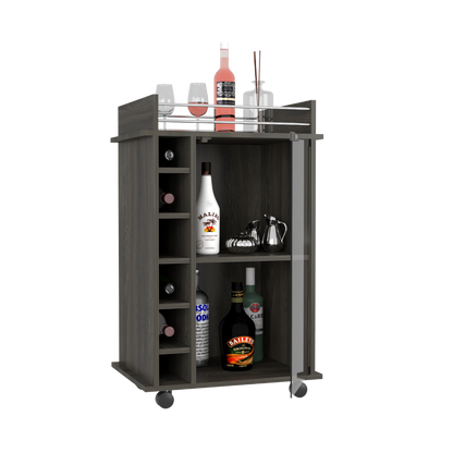 Bar Cart Baltimore, Six Wine Cubbies, Carbon Espresso Finish-9