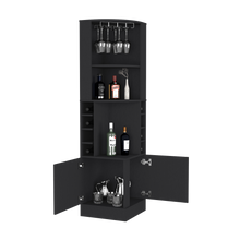 Load image into Gallery viewer, Bar Cabinet Papprika, 8 Wine Cubbies, Double Door, Black Wengue Finish-3
