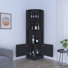 Load image into Gallery viewer, Bar Cabinet Papprika, 8 Wine Cubbies, Double Door, Black Wengue Finish-1
