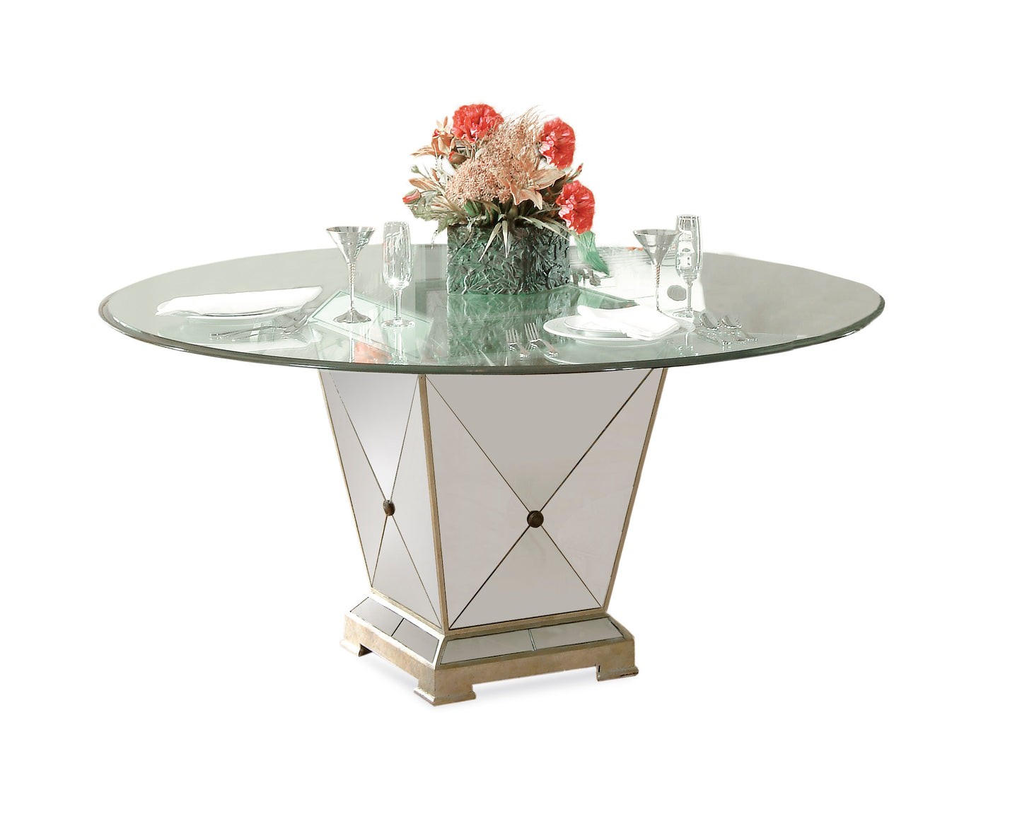 BMC Borghese Mirrored Pedestal Dining Base