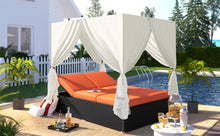 Load image into Gallery viewer, U_STYLE Outdoor Patio Wicker Sunbed Daybed with Cushions, Adjustable Seats-10

