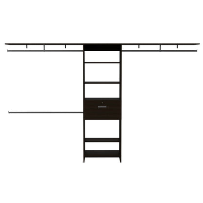 Closet System Ashland, Five Shelves, Black Wengue Finish-4