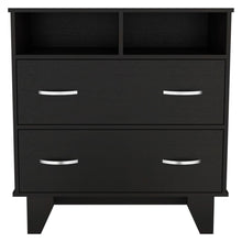 Load image into Gallery viewer, Double Drawer Dresser Arabi, Two Shelves, Black Wengue Finish-3
