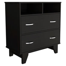 Load image into Gallery viewer, Double Drawer Dresser Arabi, Two Shelves, Black Wengue Finish-5
