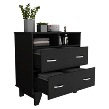 Load image into Gallery viewer, Double Drawer Dresser Arabi, Two Shelves, Black Wengue Finish-4
