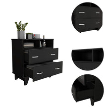 Load image into Gallery viewer, Double Drawer Dresser Arabi, Two Shelves, Black Wengue Finish-6
