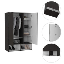 Load image into Gallery viewer, Armoire Barletta, Five Shelves, Black Wengue / White Finish-2
