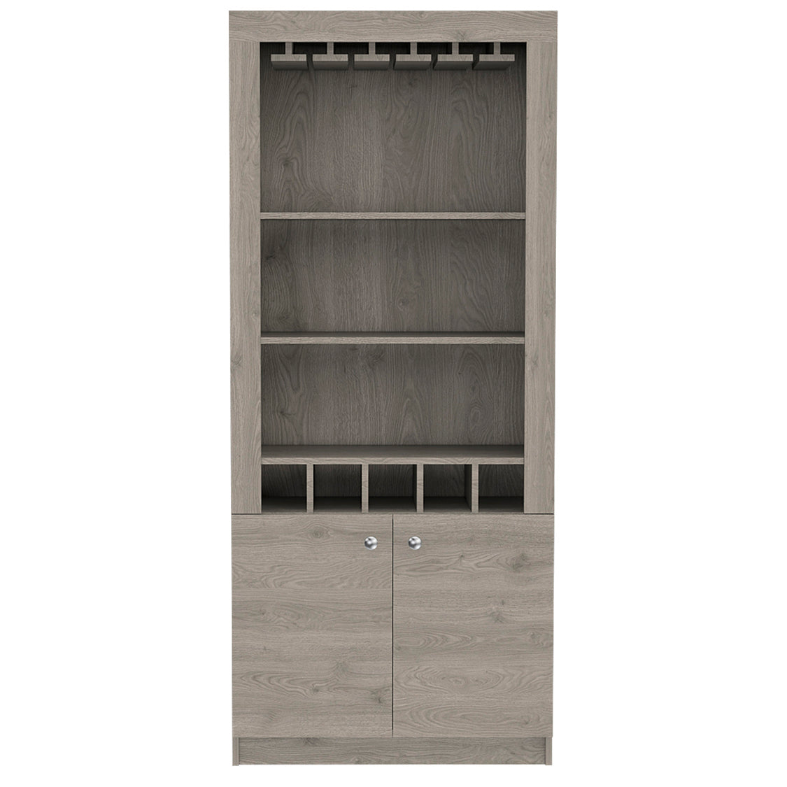 Bar Cabinet Margarita, Five Wine Cubbies, Light Gray Finish-3