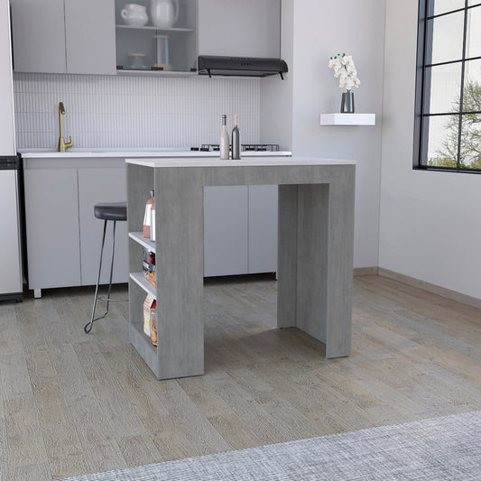 Kitchen Island Doyle,Kitchen Island, Concrete Gray / Ibiza Marble, Concrete Gray / Ibiza Marble Finish-0