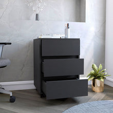 Load image into Gallery viewer, Three Drawers Bang, Filing Cabinet, Roller Blade Glide, Black Wengue Finish-1
