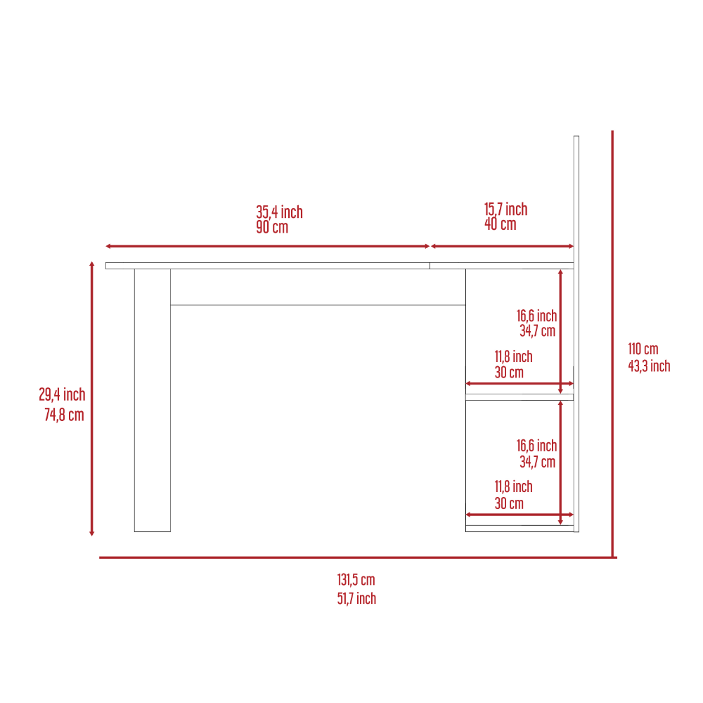 Computer Desk Mohave, Five Open Shelves, Light Gray Finish-6