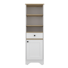 Load image into Gallery viewer, Linen Cabinet Burnedt, Multiple Shelves, Light Oak / White Finish-2
