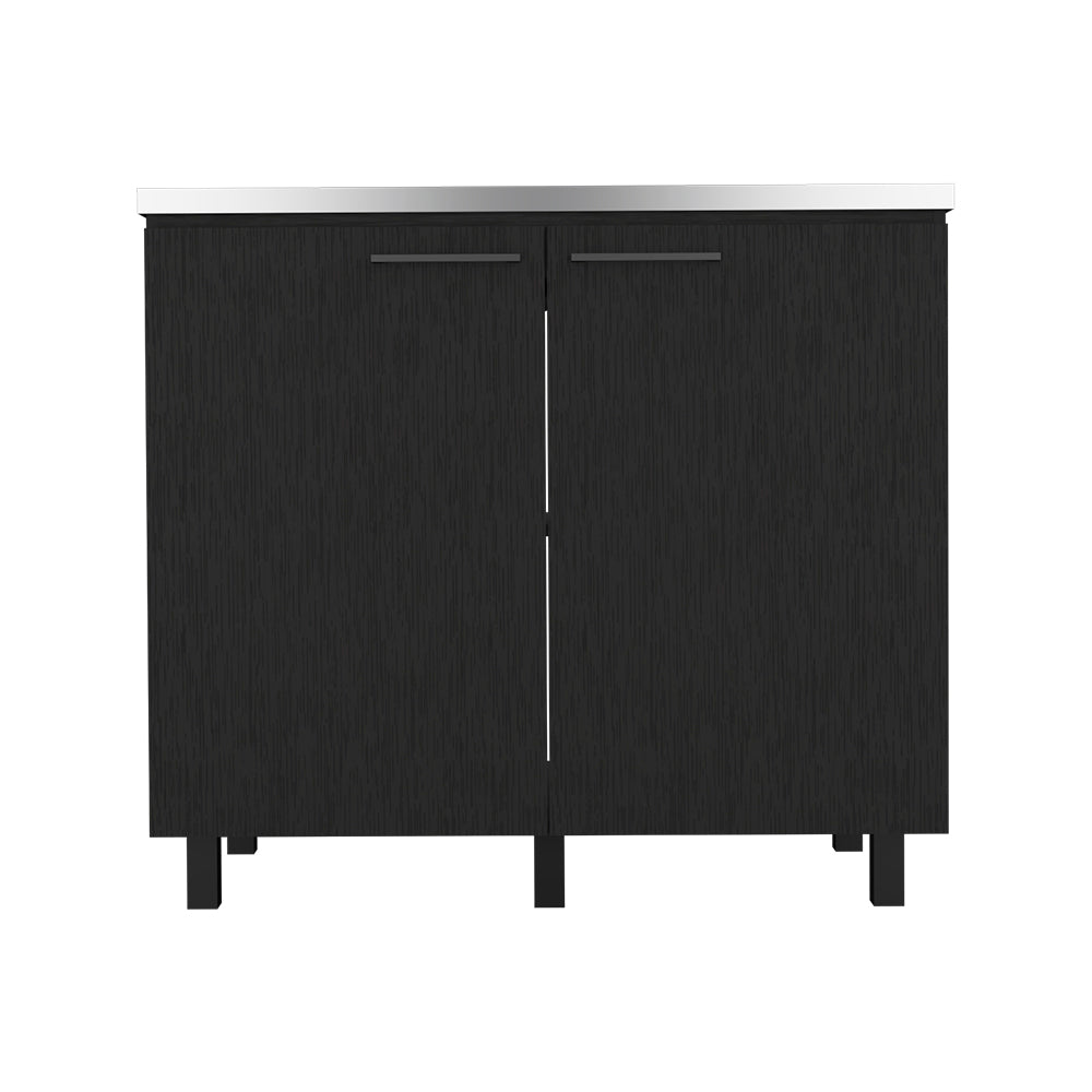 Utility sink cabinet Bussolengo, Two Cabinets, Black Wengue Finish-4