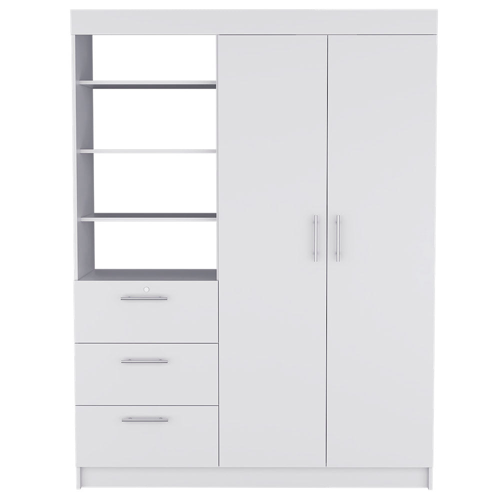 Armoire Rumanu, Three Drawers, White Finish-4