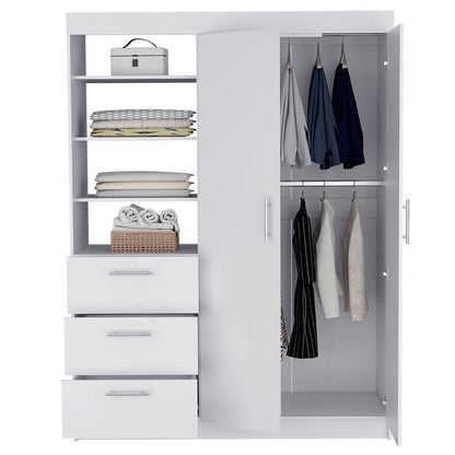 Armoire Rumanu, Three Drawers, White Finish-2