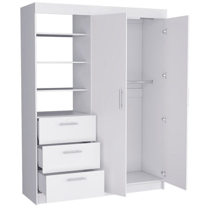 Armoire Rumanu, Three Drawers, White Finish-5