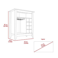 Load image into Gallery viewer, Bar Cabinet Castle, One Open Shelf, Six Wine Cubbies, Light Gray Finish-6
