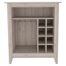 Load image into Gallery viewer, Bar Cabinet Castle, One Open Shelf, Six Wine Cubbies, Light Gray Finish-5
