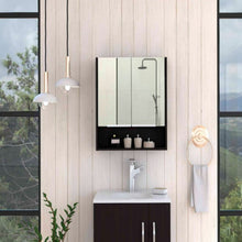 Load image into Gallery viewer, Medicine Cabinet with Mirror  Lexington,Three Internal Shelves, Black Wengue Finish-0

