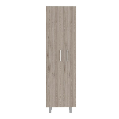 Closet Pantry Copenhague, Five Shelves, Double Door Cabinet, Light Gray / White Finish-3