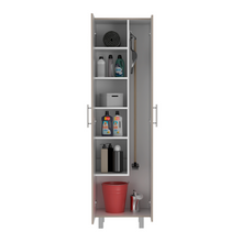 Load image into Gallery viewer, Closet Pantry Copenhague, Five Shelves, Double Door Cabinet, Light Gray / White Finish-2
