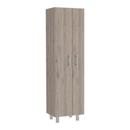 Closet Pantry Copenhague, Five Shelves, Double Door Cabinet, Light Gray / White Finish-5