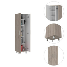 Load image into Gallery viewer, Closet Pantry Copenhague, Five Shelves, Double Door Cabinet, Light Gray / White Finish-6
