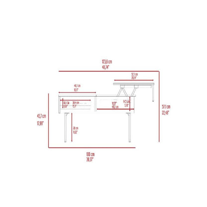 Lift Top Coffee Table 2 Dazza, One Drawer, Carbon Espresso / Onyx Finish-8