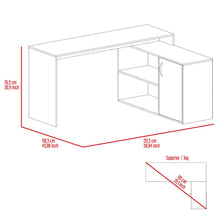 Load image into Gallery viewer, L-Shaped Desk Desti, Single Door Cabinet, White Finish-7

