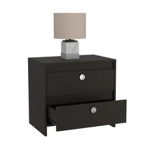 Load image into Gallery viewer, Nightstand Dreams, Two Drawers, Black Wengue Finish-4
