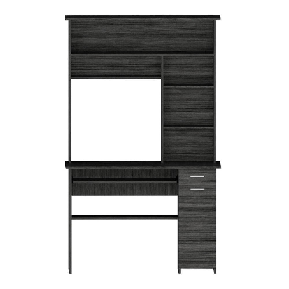 Computer Desk Acequia, Multiple Shelves, Smokey Oak Finish-6