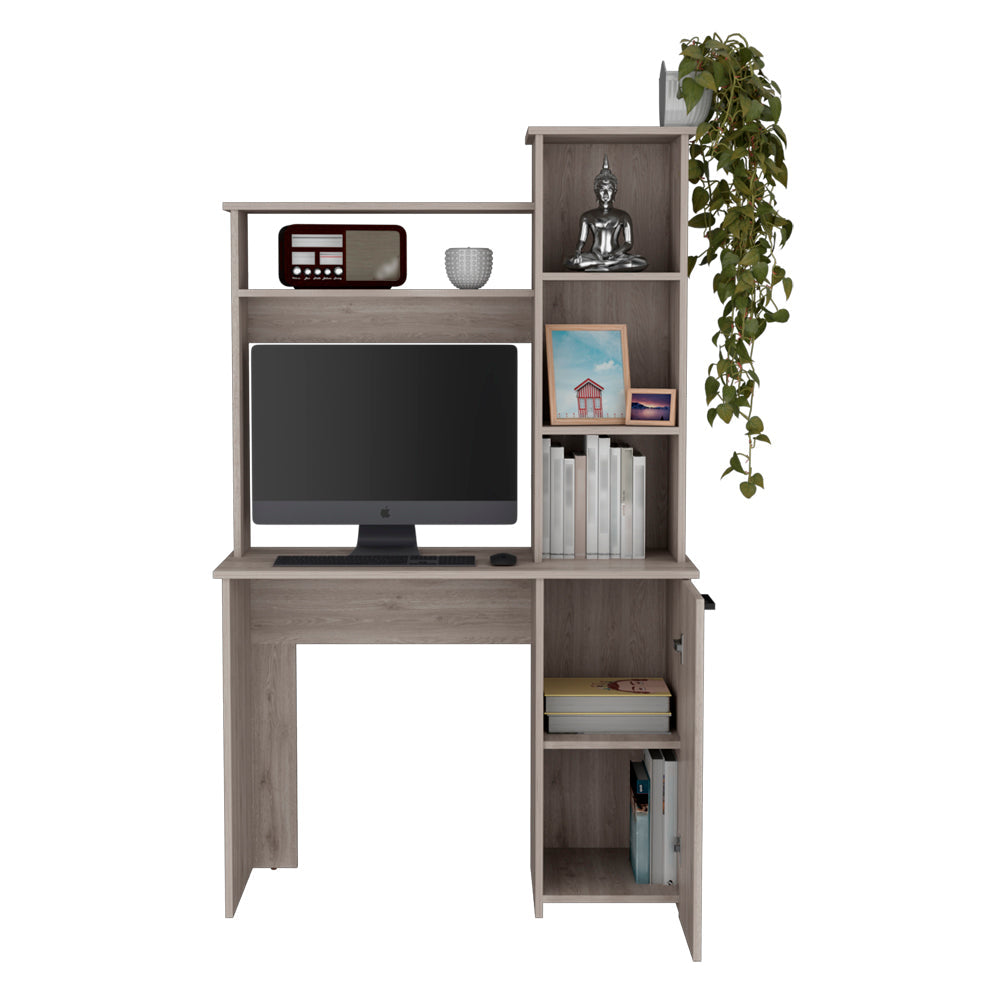 Computer Desk Dumas, Hutch, Multi Storage, Light Grey Finish-2