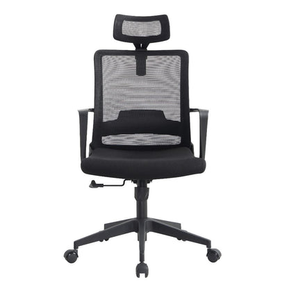 Full Back Revolving Ergonomic Office Chair Eladio, Black Wengue Finish-0