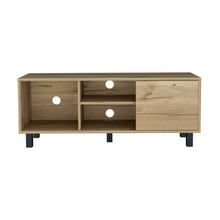 Load image into Gallery viewer, Tv Stand for TV´s up 43&quot; Three Open Shelves Fredericia, One Cabinet, Light Oak Finish-3
