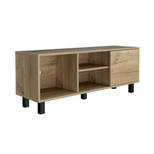 Load image into Gallery viewer, Tv Stand for TV´s up 43&quot; Three Open Shelves Fredericia, One Cabinet, Light Oak Finish-5
