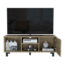 Load image into Gallery viewer, Tv Stand for TV´s up 43&quot; Three Open Shelves Fredericia, One Cabinet, Light Oak Finish-2
