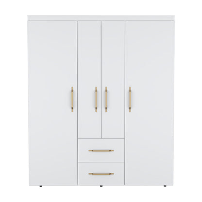 Armoire Elma, Two Drawers, Three Cabinets, White Finish-2