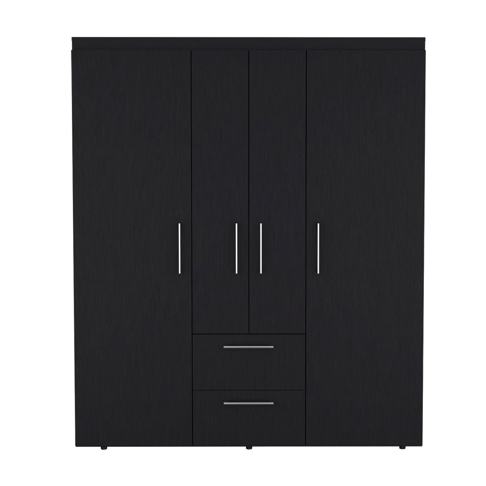 Armoire Elma, Two Drawers, Three Cabinets, Black Wengue Finish-5