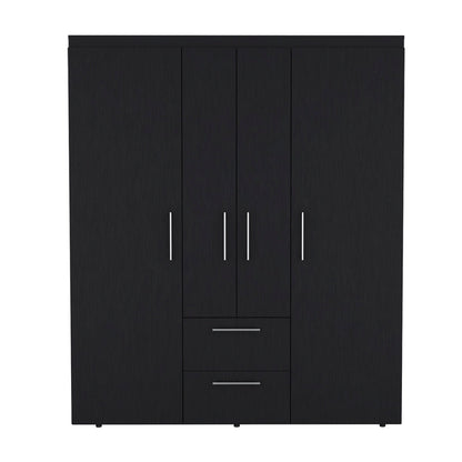 Armoire Elma, Two Drawers, Three Cabinets, Black Wengue Finish-5