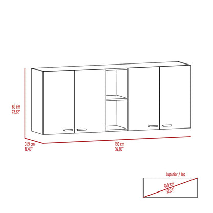 Wall Cabinet Ontario, Double Door, White Finish-8