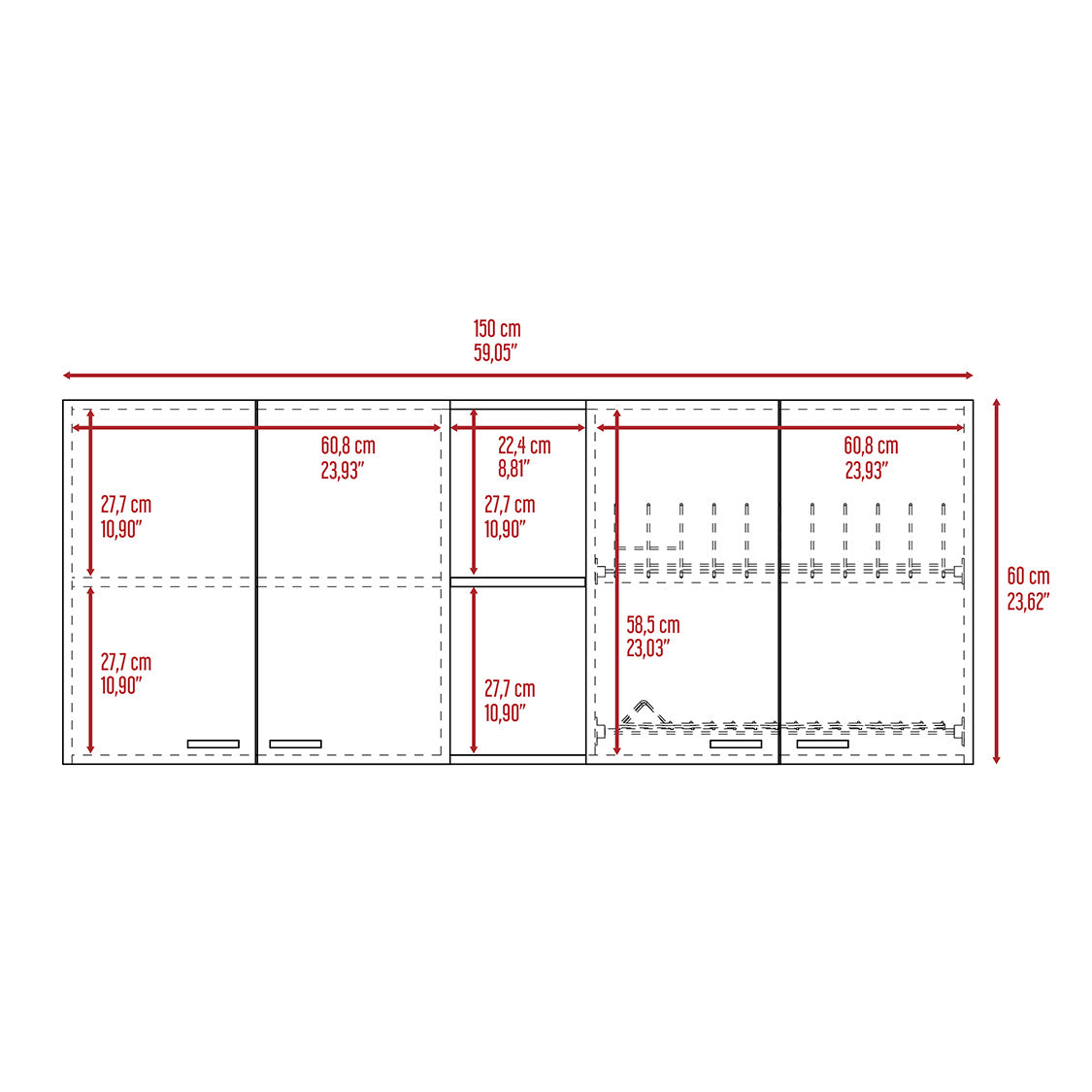 Wall Cabinet Ontario, Double Door, White Finish-9