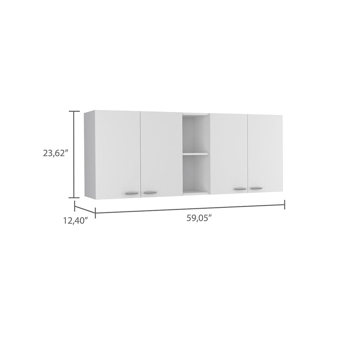 Wall Cabinet Ontario, Double Door, White Finish-7