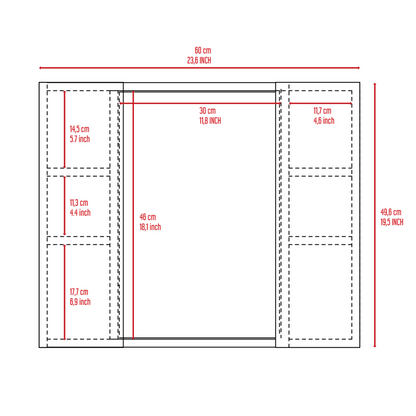 Medicine Cabinet Hops, Double Door, Mirror, One External Shelf, Black Wengue Finish-4