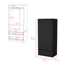 Load image into Gallery viewer, Armoire Closher, Two Drawres, Black Finish-6
