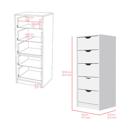 Raymer 2 Piece Bedroom Set, Nightstand + Dresser, White Finish-7